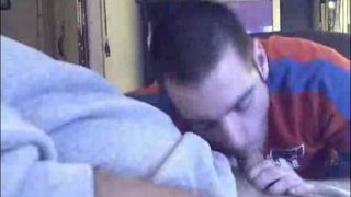 Blowing dad while he watches tv