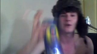 Dad and son recorded on webcam