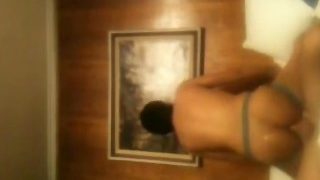 Young jockstrap Latin boy riding dad’s cock