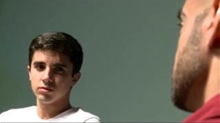Dad son and cop fuck in interrogation room