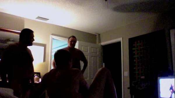 Two middle aged fatties tag team a dude in hotel room