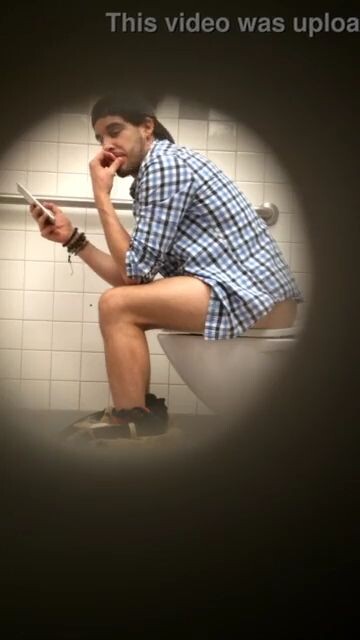 I got caught spying on bathroom stall anal