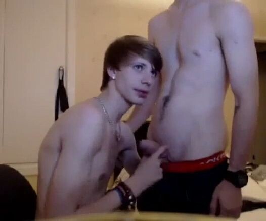 Two big dick college roommates go gay on webcam