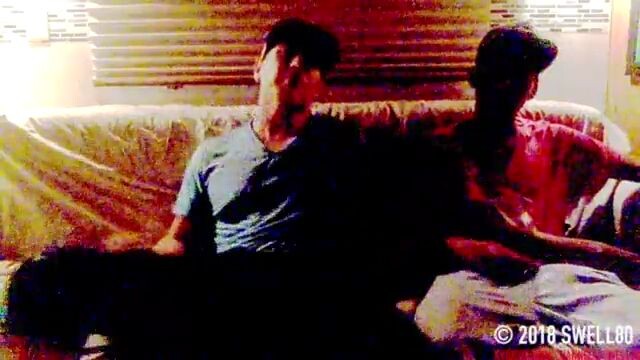 Two straight Latino cousins dick rubbing on webcam