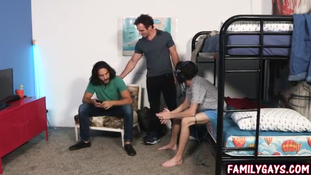 Uncle slips into teen boy nephews bed and butt fucks him